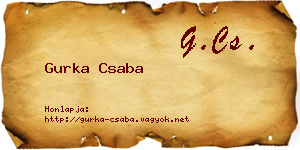 Gurka Csaba névjegykártya